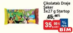 STARTOP ÇİKOLATALI DRAJE ŞEKER 3X27 G